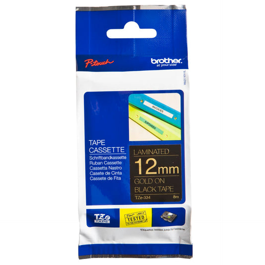 Brother labelling tape TZE-334 black/gold 12 mm