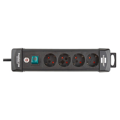 Brennenstuhl Extension Lead 4-fold Premium-Line 1,8m black