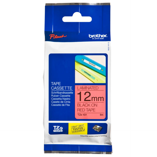 Brother labelling tape TZE-431 red/black   12 mm