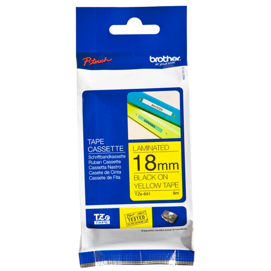 Brother labelling tape TZE-641 yellow/black   18 mm