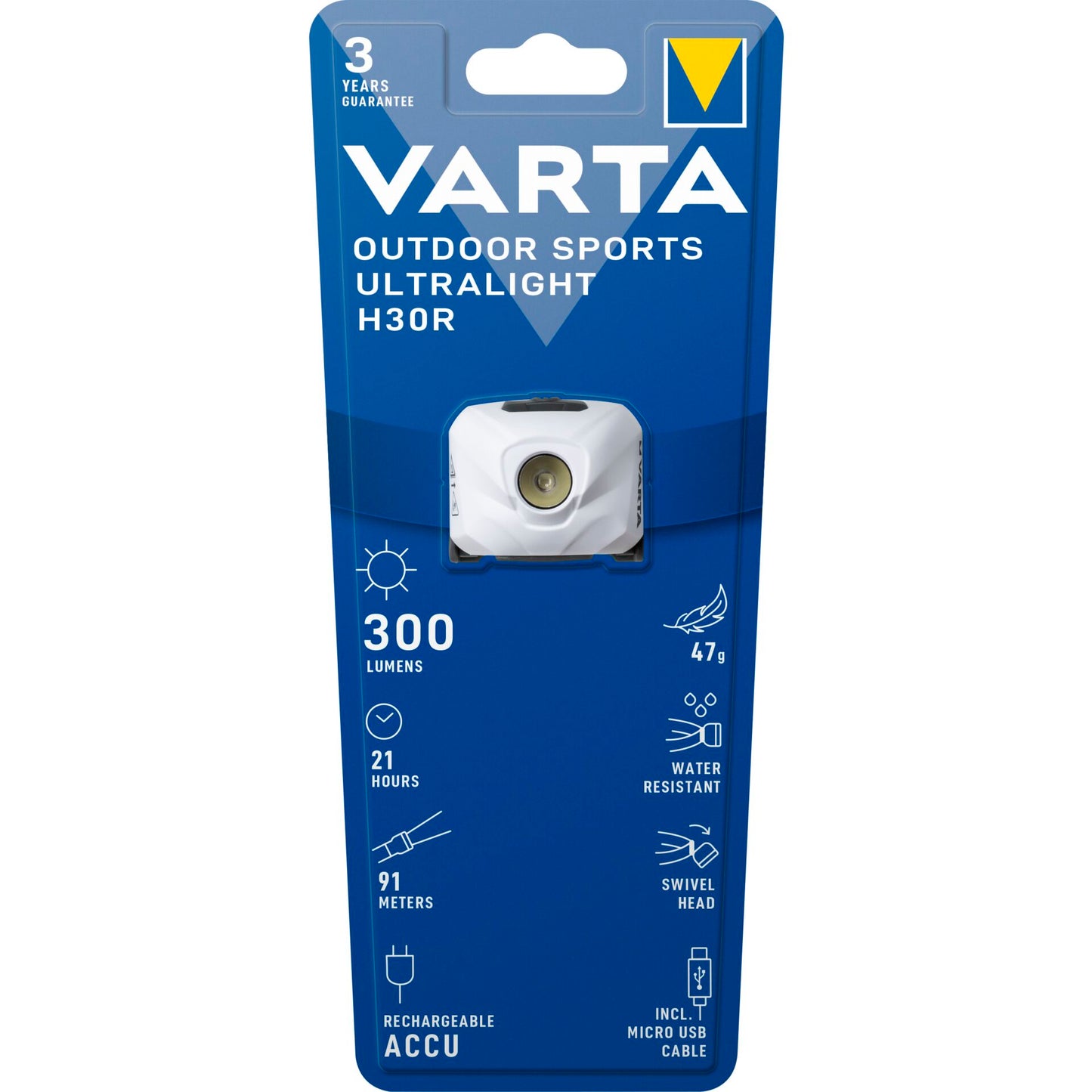 Varta Outdoor Sports Ultralight H30R white rechargeable