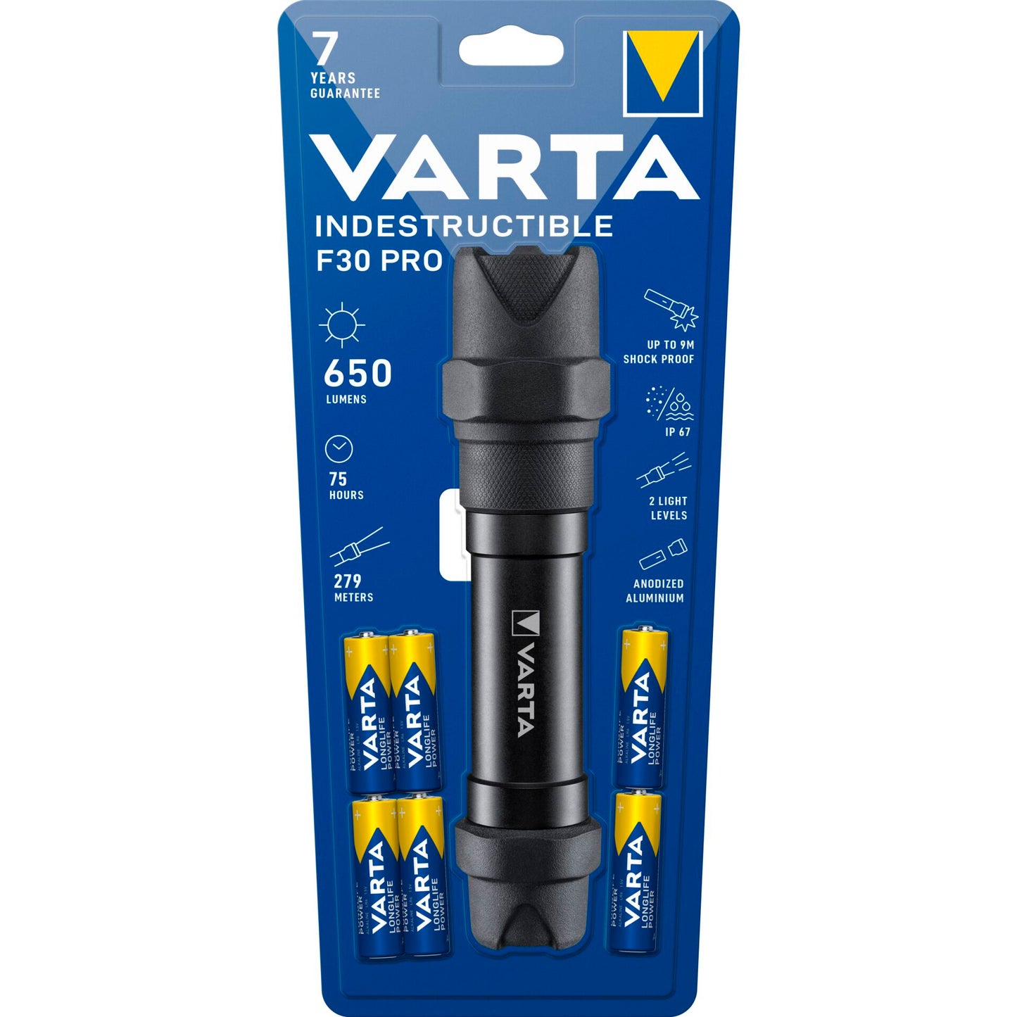 Varta Indestructible F30 Pro 6 Watt LED Aluminum 650 Lumen