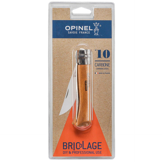 Opinel pocket knife No. 10 carbon w. wood handle