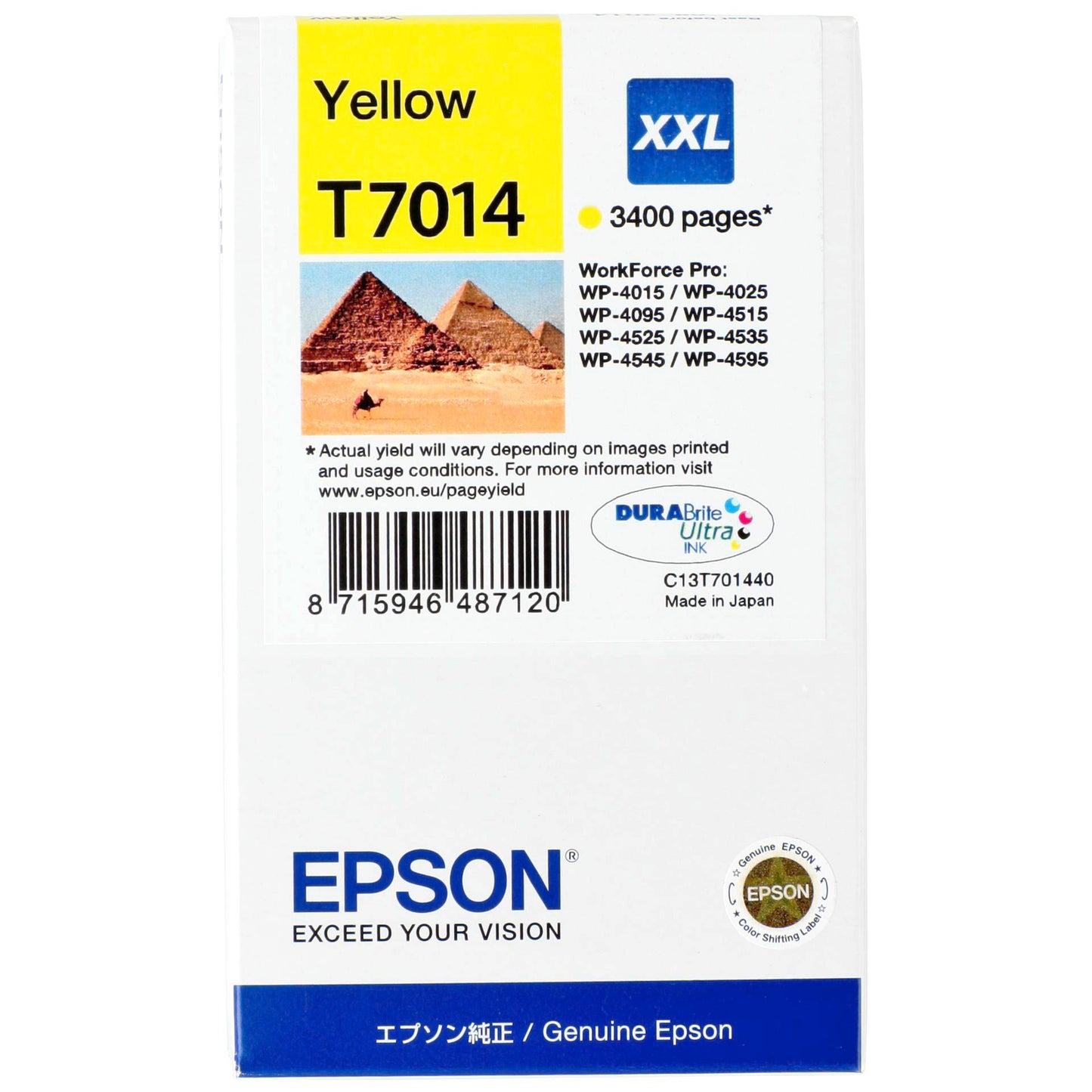 Epson ink cartridge XXL yellow T 701 WorkForce Pro       T 7014