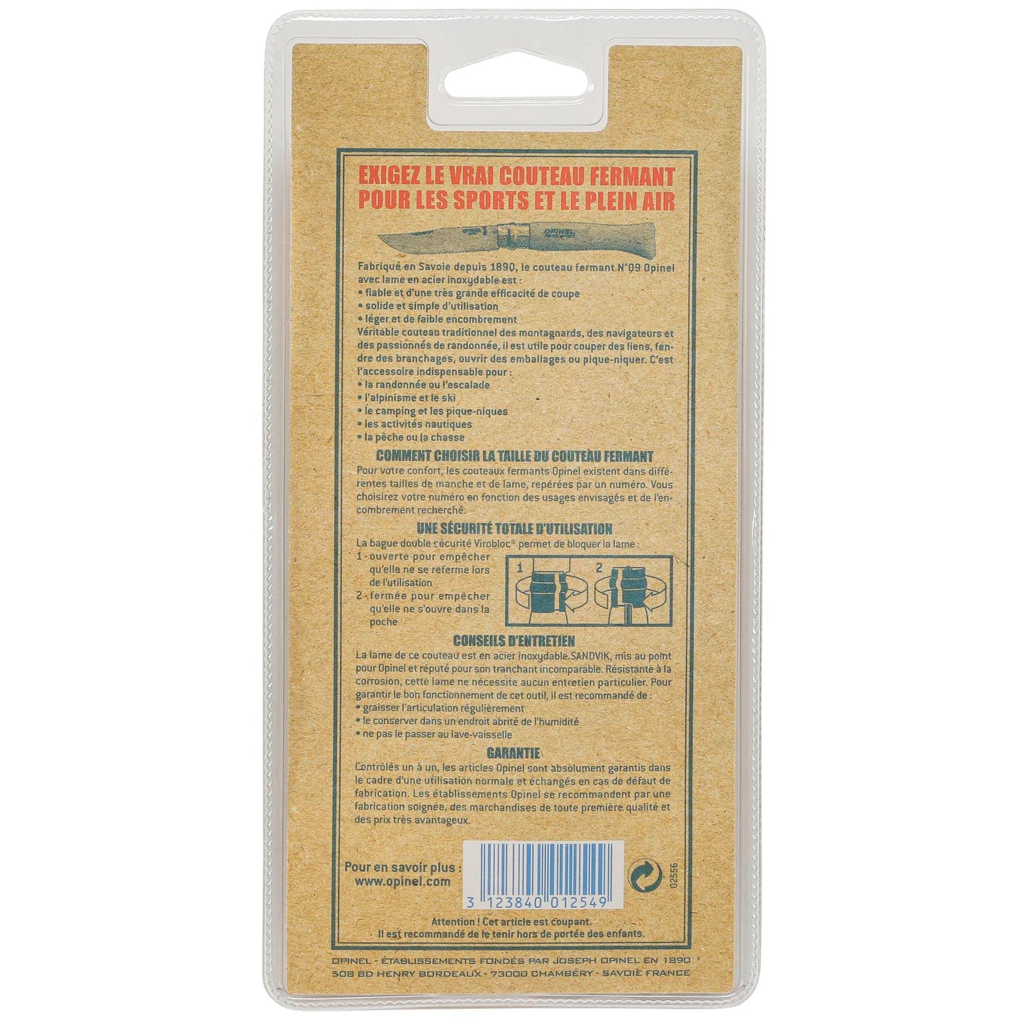 Opinel pocket knife No. 09 stainless steel