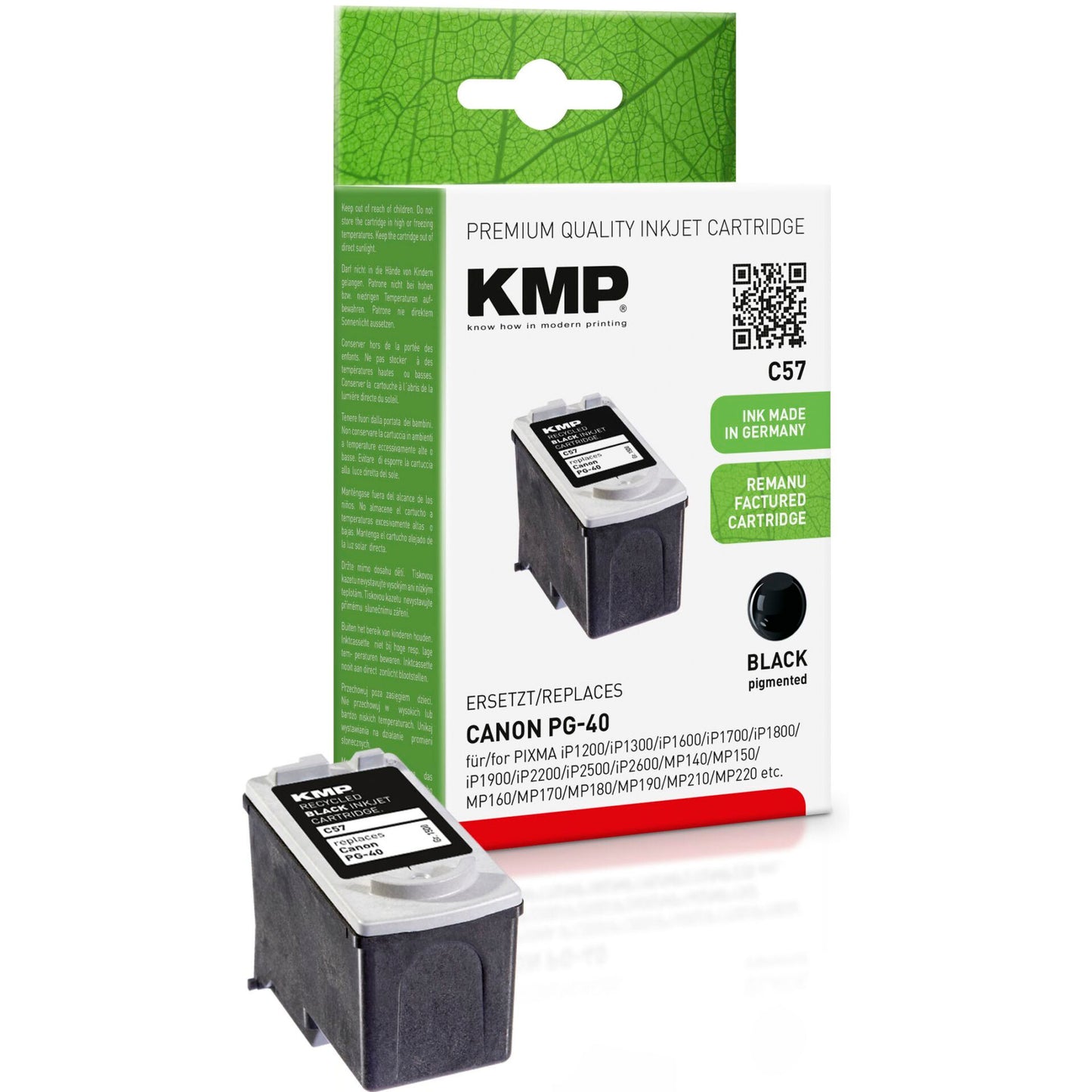 KMP C57 ink cartridge black compatible with PG-40