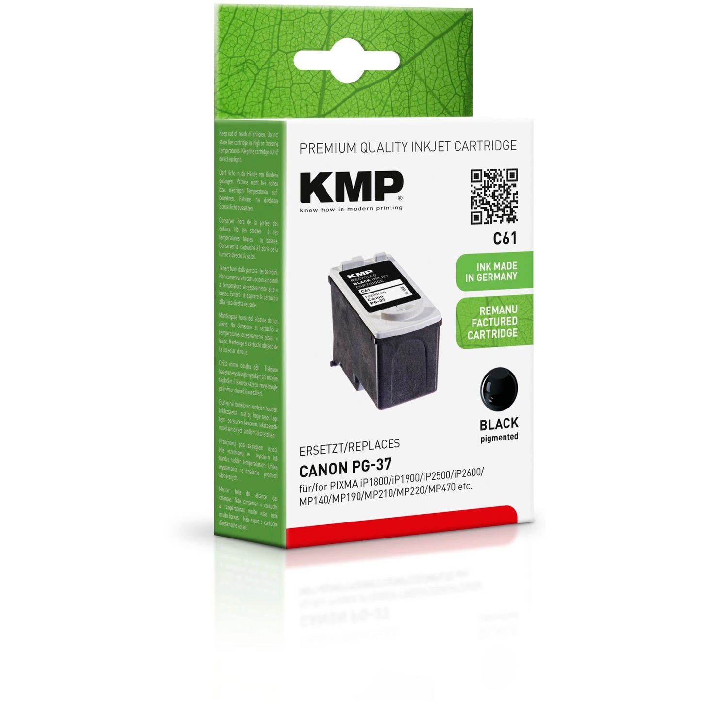 KMP C61 ink cartridge black compatible with Canon PG-37