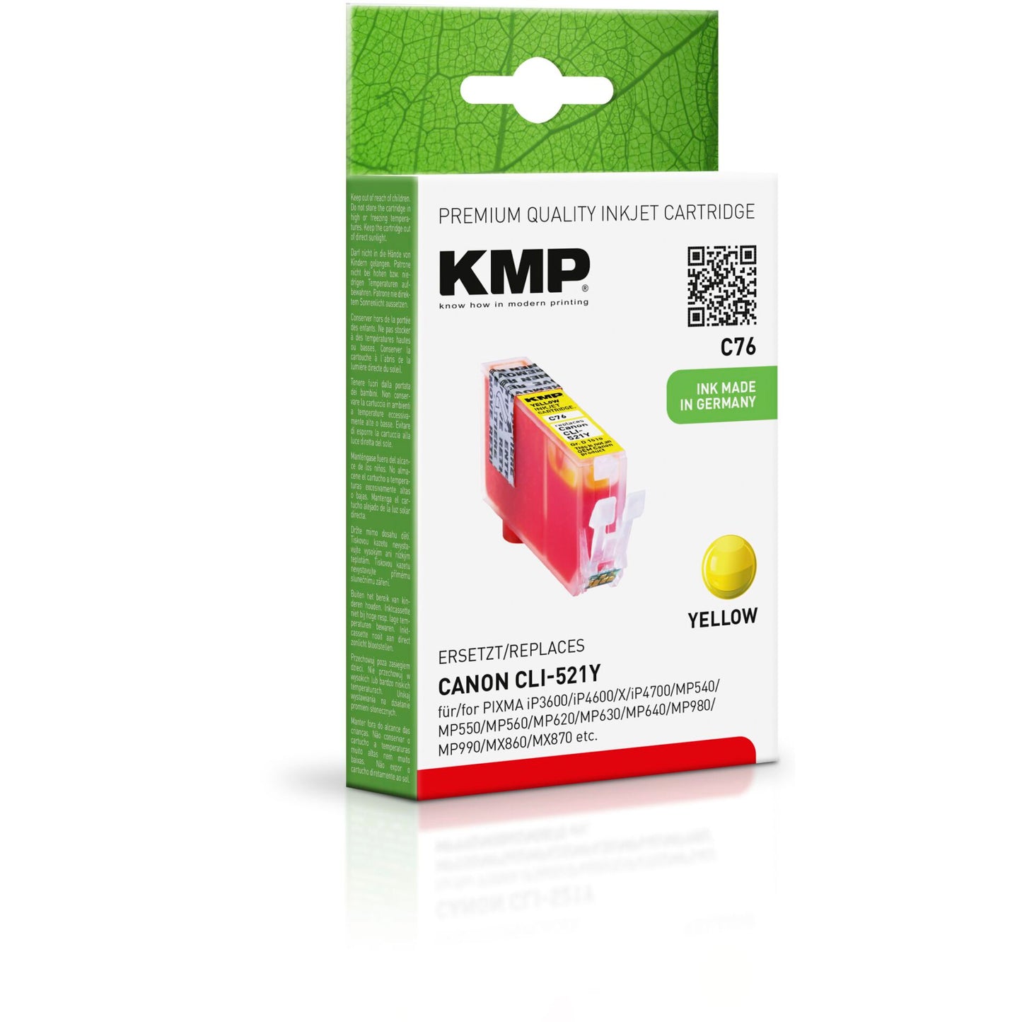 KMP C76 ink cartridge yellow compatible with Canon CLI-521 Y
