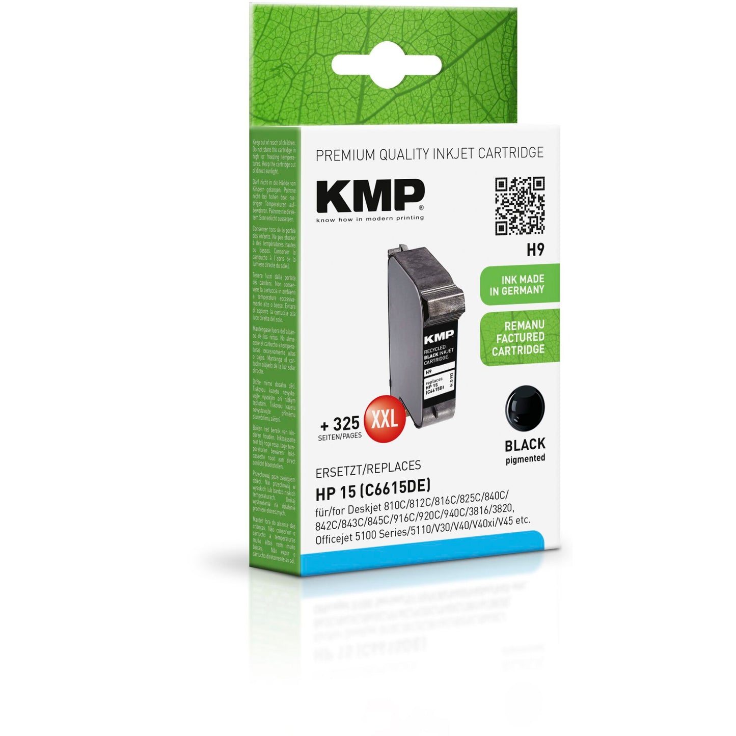 KMP H9 ink cartridge black compatible with HP C 6615 D