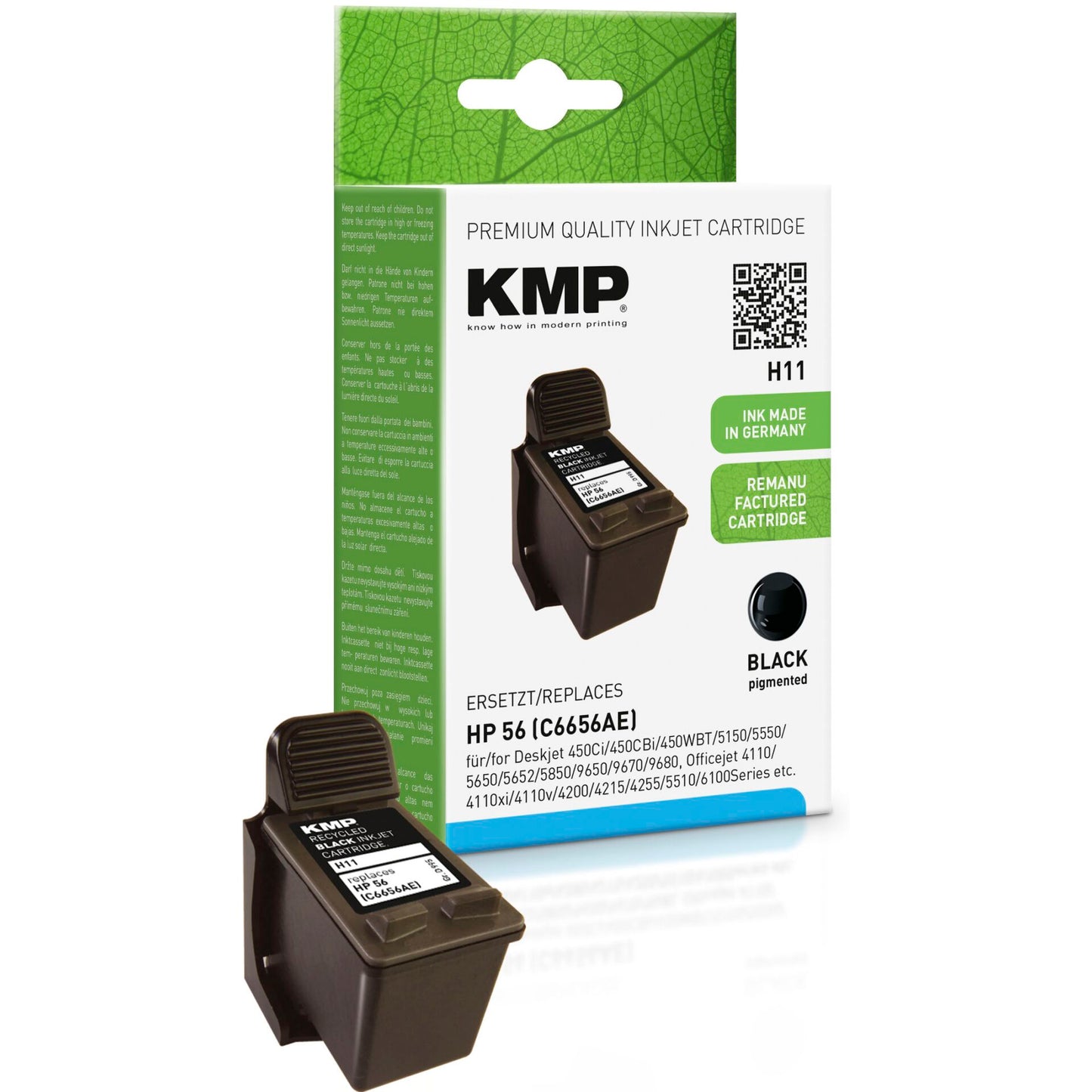 KMP H11 ink cartridge black compatible with HP C 6656 AE