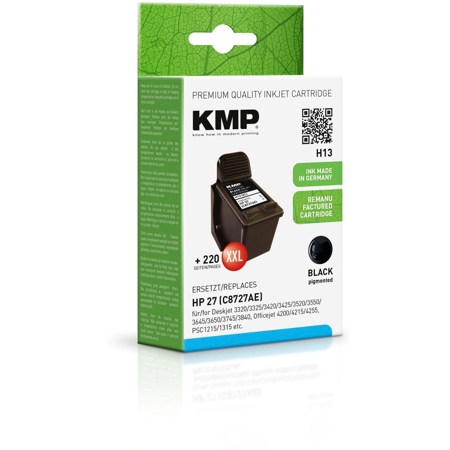 KMP H13 ink cartridge black compatible with HP C 8727 AE