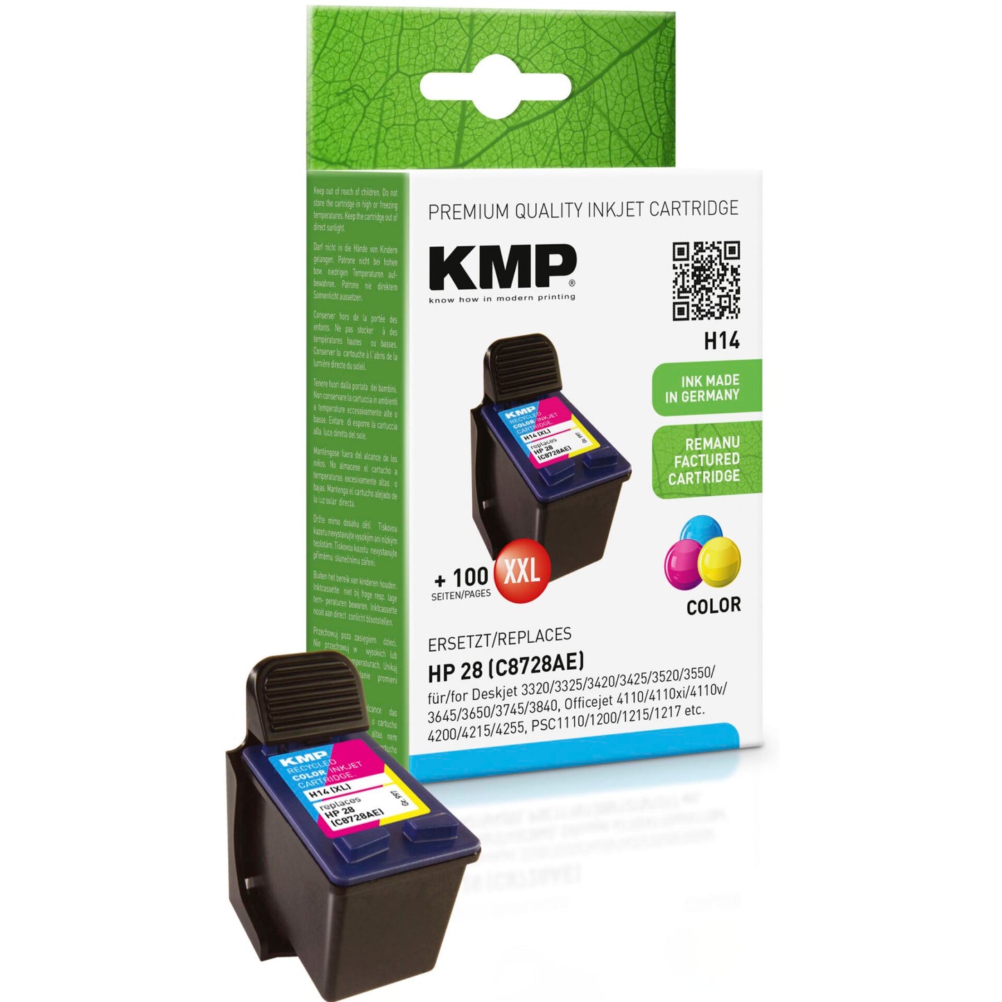 KMP H14 ink cartridge color compatible with HP C 8728 AE