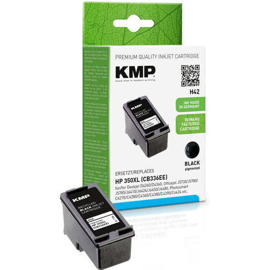KMP H42 ink cartridge black comp. w. HP CB336EE  No. 350 XL