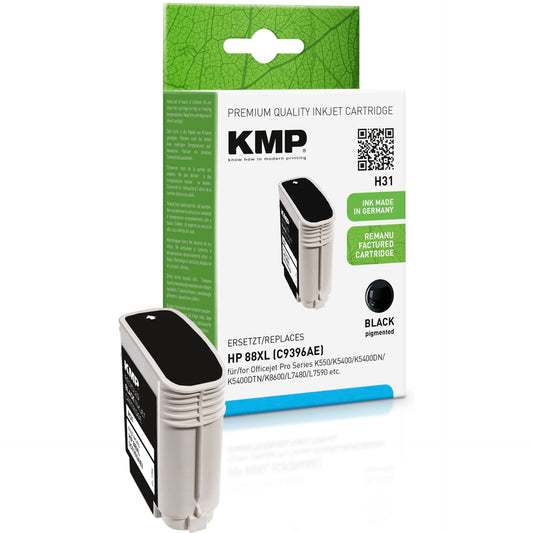 KMP H31 ink cartridge black comp. w. HP C 9396 AE No. 88 XL