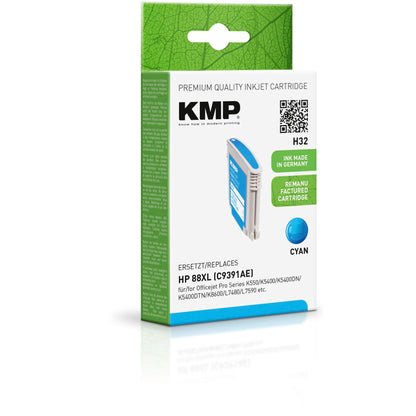 KMP H32 ink cartridge cyan comp. w. HP C 9391 AE No. 88 XL