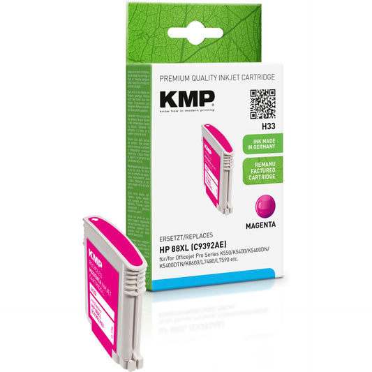 KMP H33 ink cartridge magenta comp. w. HP C 9392 AE No. 88 XL
