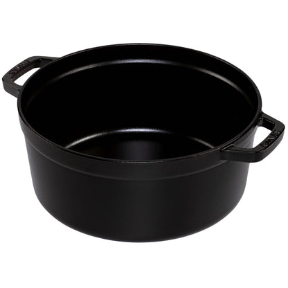 Staub Round Cocotte, 26cm cast iron, black
