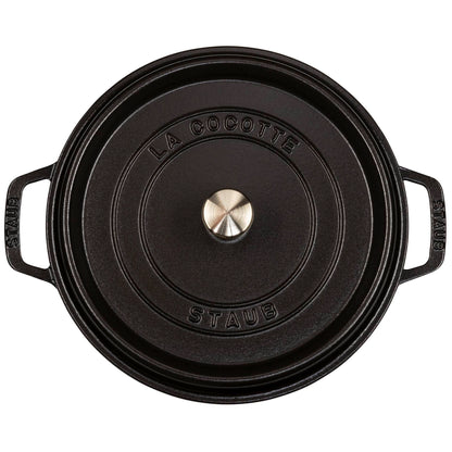 Staub Round Cocotte, 26cm cast iron, black