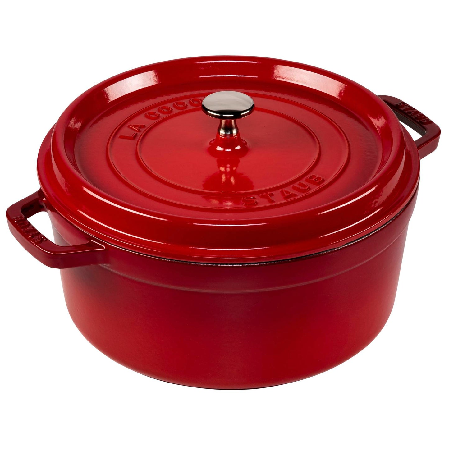 Staub Round Cocotte, 26cm cast iron, cherry