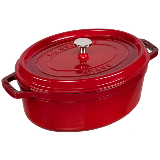 Staub Oval Cocotte, 29cm cast iron, cherry