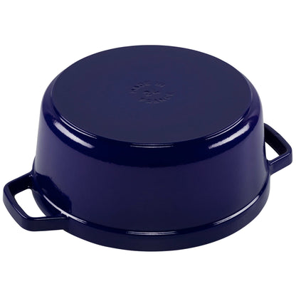 Staub Round Cocotte, 24cm cast iron, dark blue