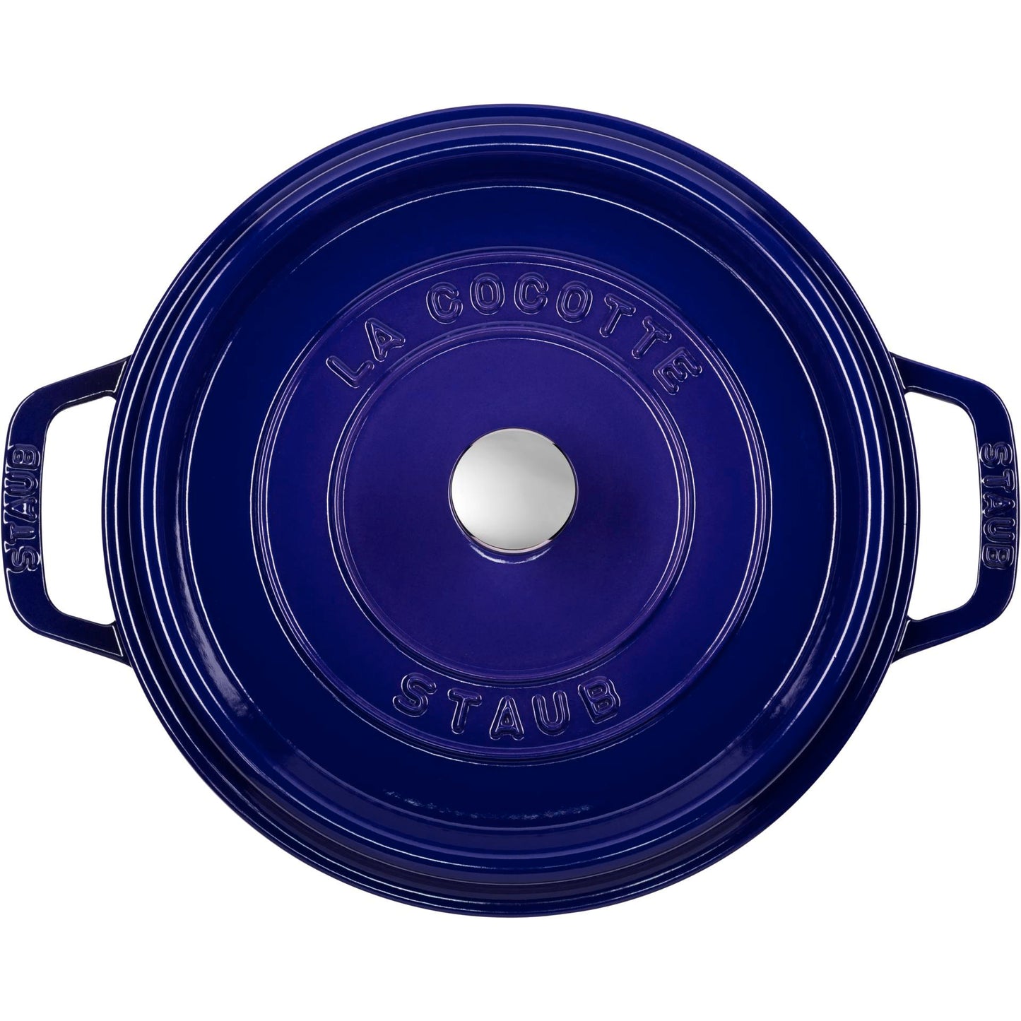 Staub Round Cocotte, 24cm cast iron, dark blue