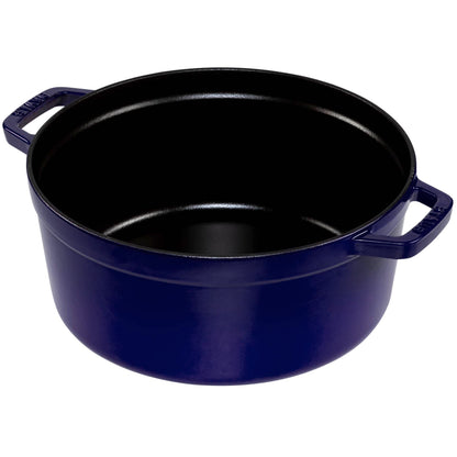 Staub Round Cocotte, 26cm cast iron, dark blue