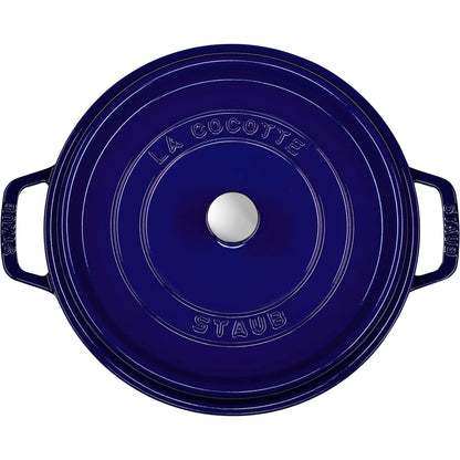 Staub Round Cocotte, 26cm cast iron, dark blue