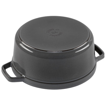 Staub Round Cocotte, 24cm cast iron, graphite grey