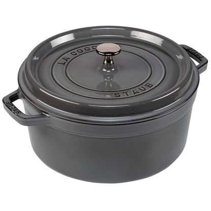 Staub Round Cocotte, 26cm cast iron, graphite grey