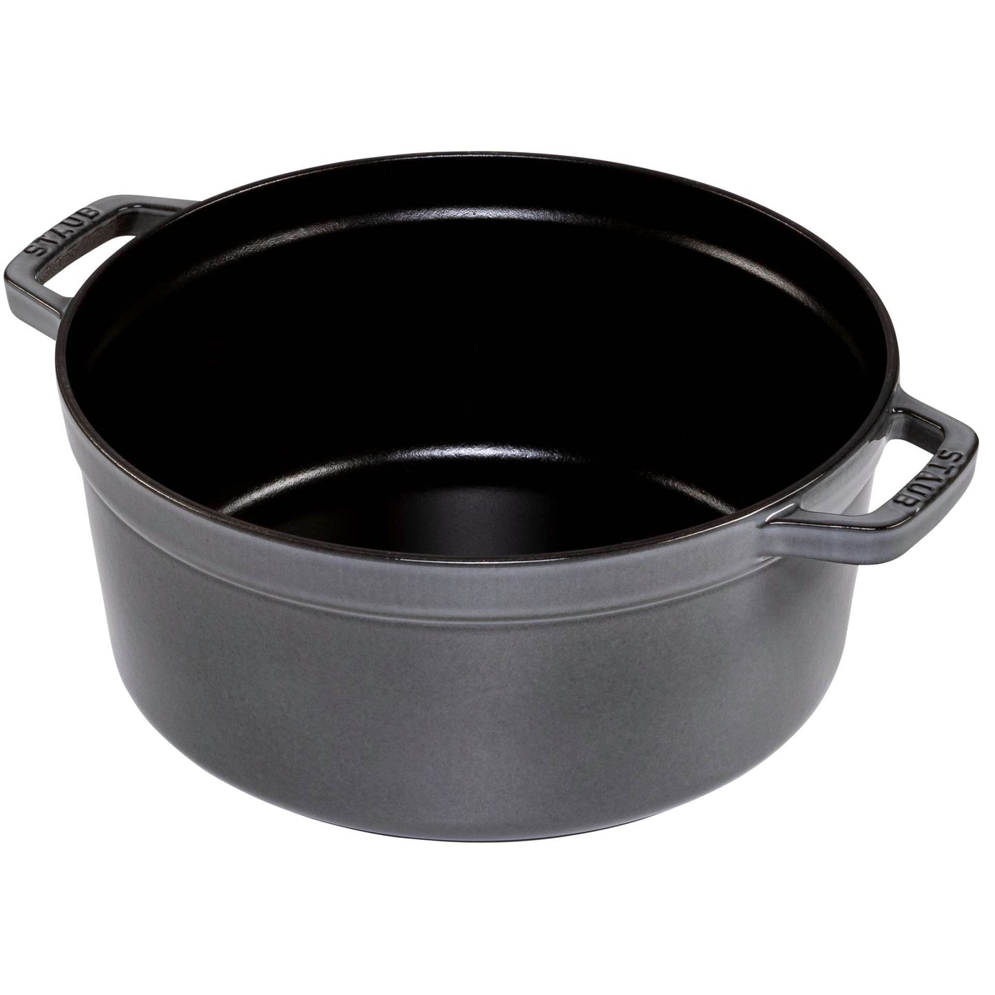 Staub Round Cocotte, 26cm cast iron, graphite grey