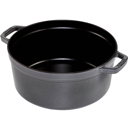 Staub Round Cocotte, 26cm cast iron, graphite grey