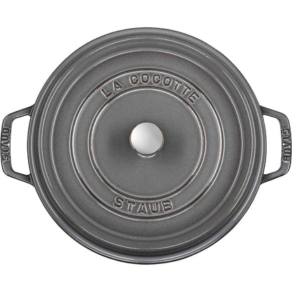 Staub Round Cocotte, 26cm cast iron, graphite grey