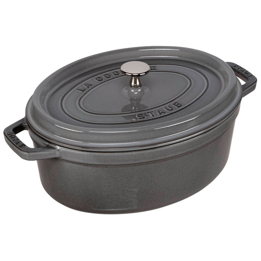 Staub Oval Cocotte, 29cm cast iron, graphite grey