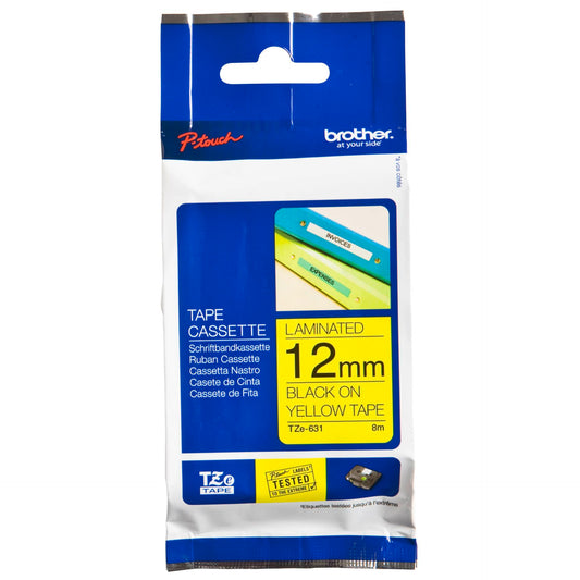 Brother labelling tape TZE-631 yellow/black   12 mm