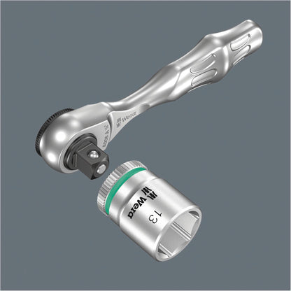 WERA 8008 A Zyklop Mini 3 Ratchet with 1/4  drive