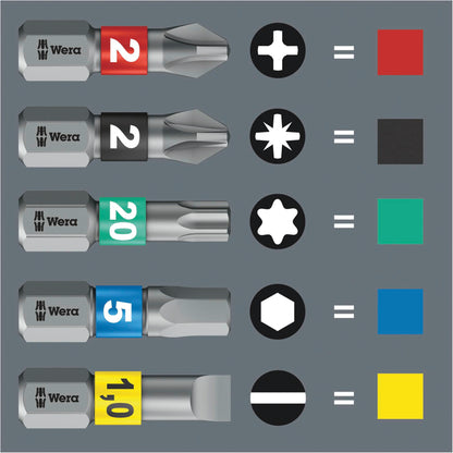 WERA Bit-Check 7 Diamond 1 bit set + rapidaptor holder