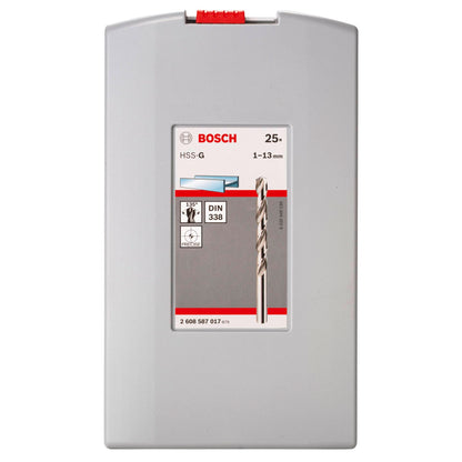 Bosch metal drill set HSS-G w. Box 25 pcs  1,0-13,0 mm