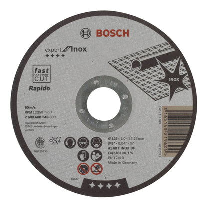 Bosch cutting disk INOX Rapido straight 1,0x125mm