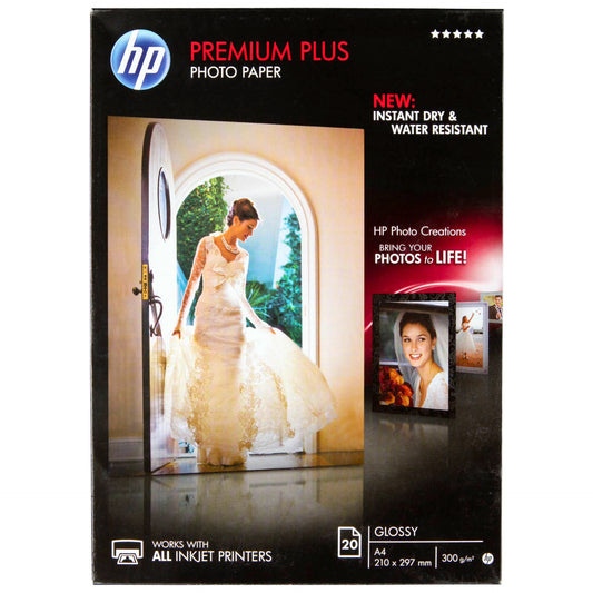 HP Premium Plus Photo Paper A 4 Glossy white, 20 Sheet, 300 g