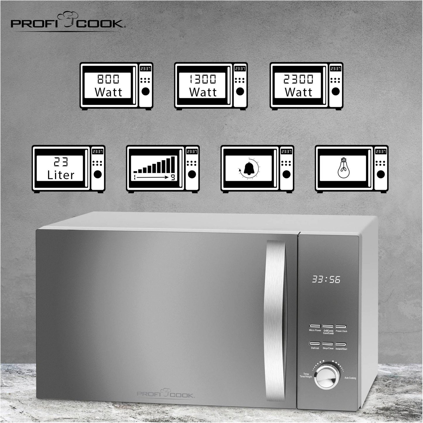 Proficook PC-MWG 1176 H silver