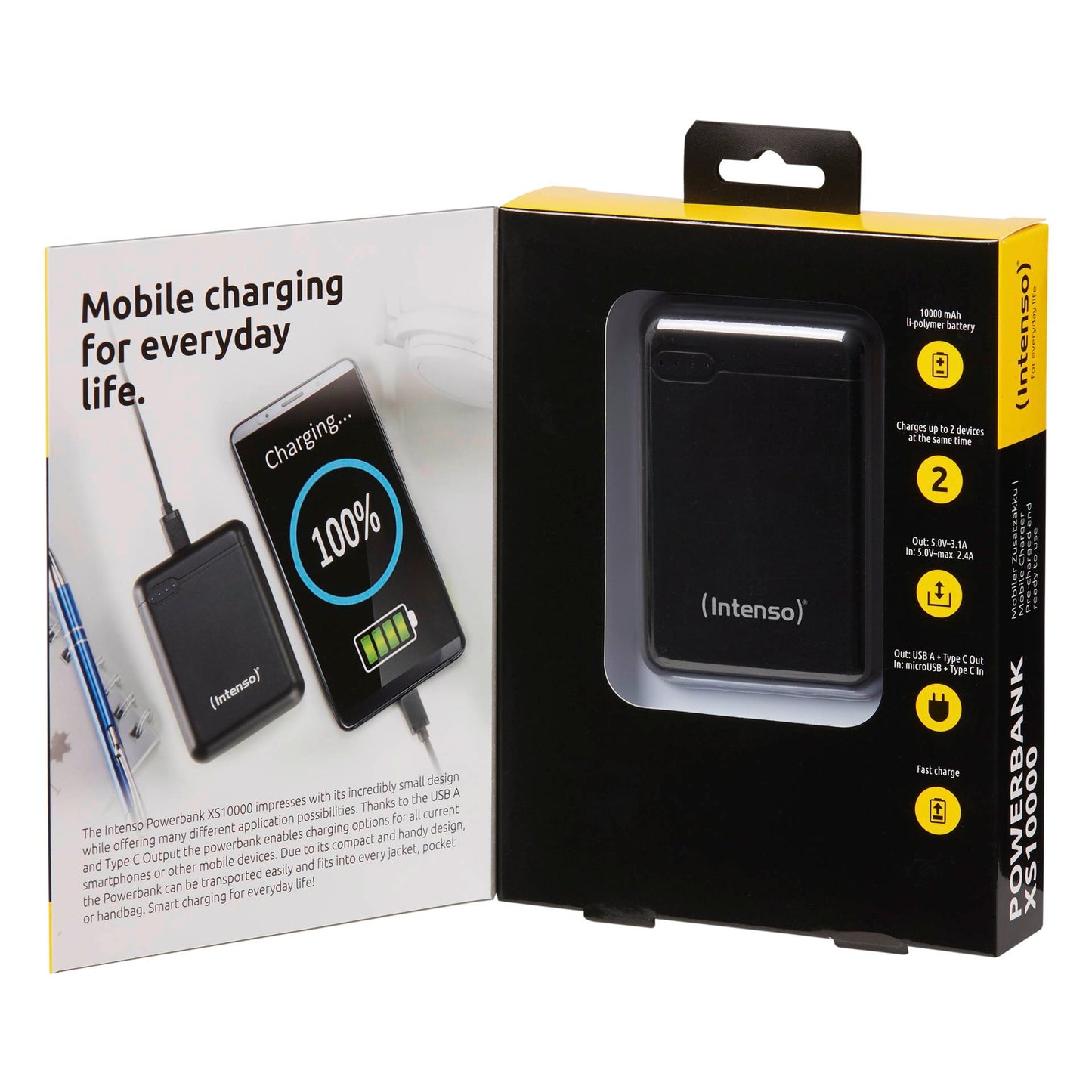 Intenso Powerbank XS10000 black 10000 mAh incl. USB-A to Type-C