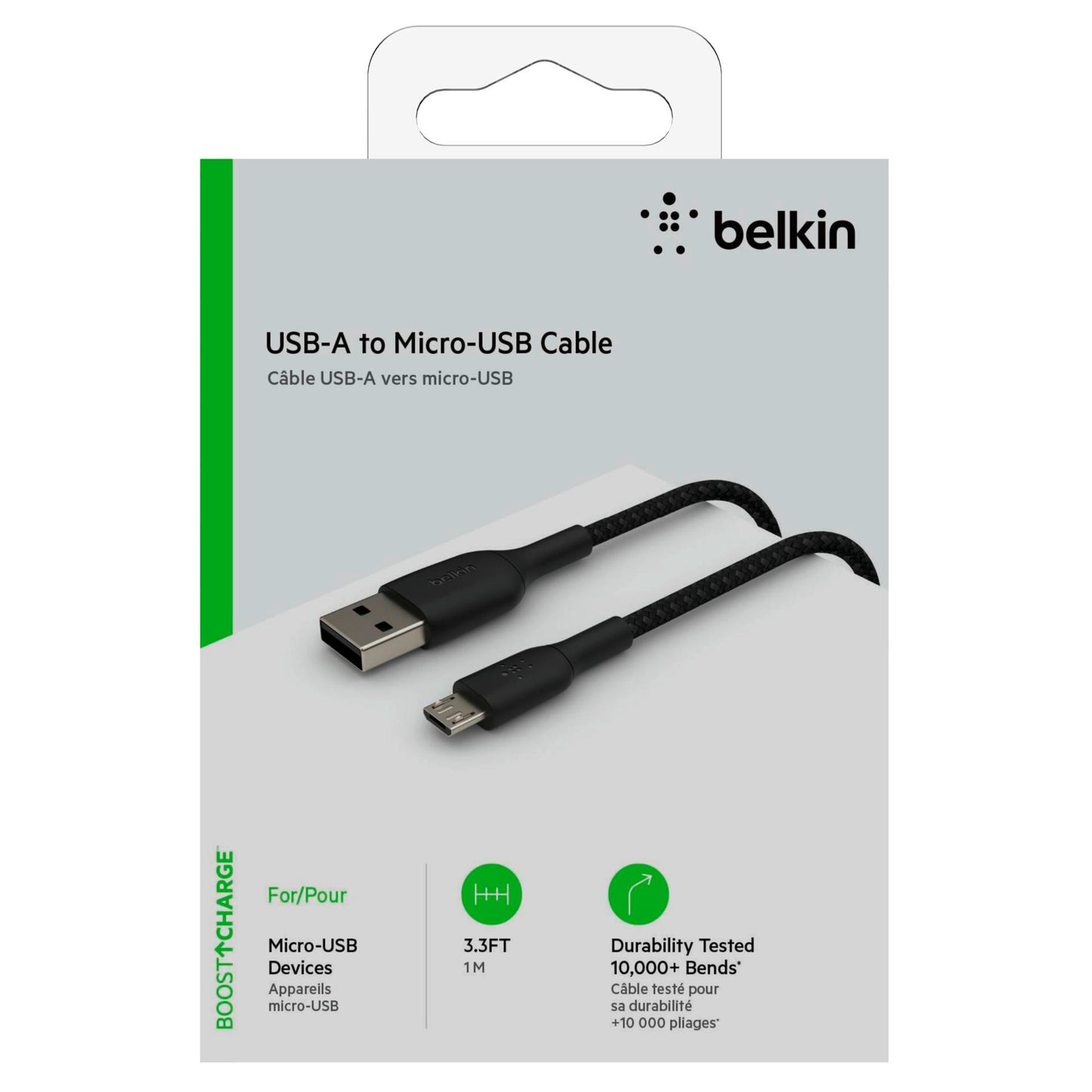 Belkin Micro-USB-Cable encased 1m black CAB007bt1MBK