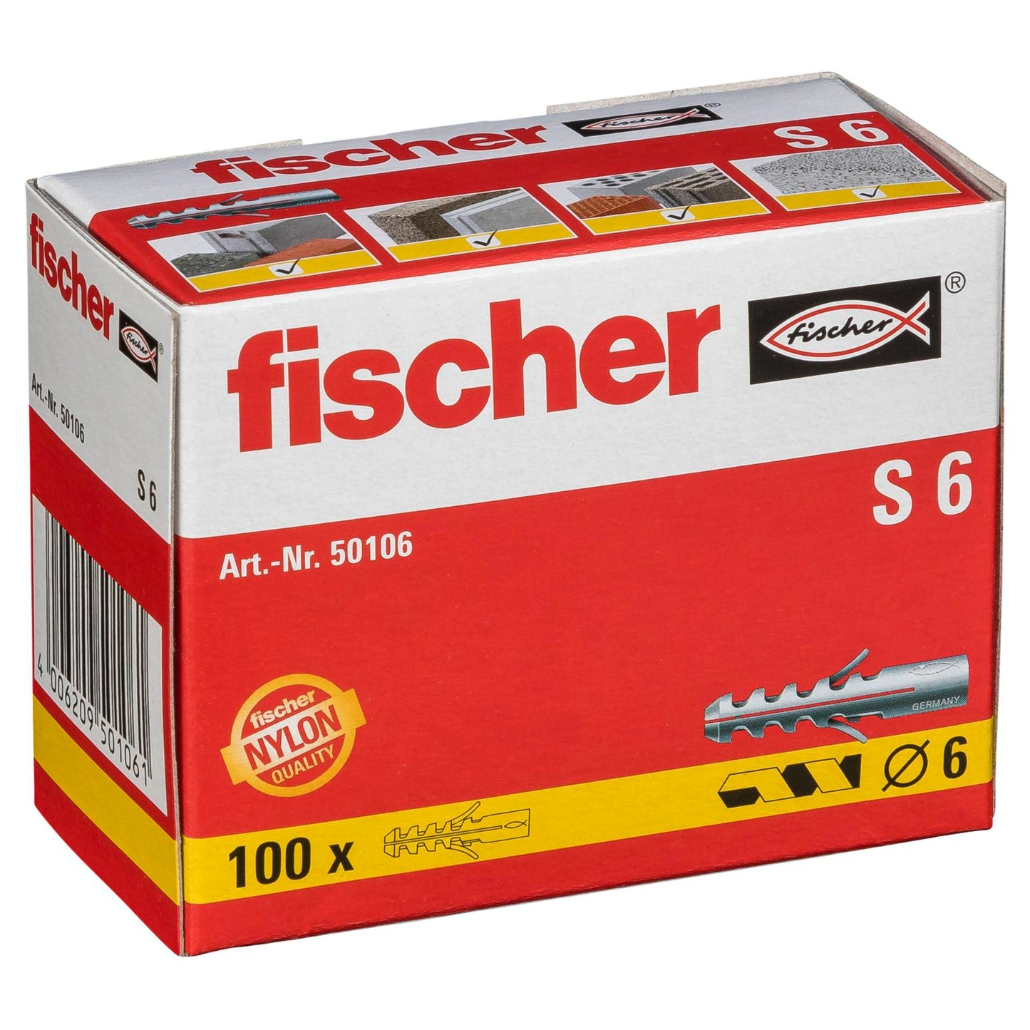 Fischer plug S 6 100 pcs.