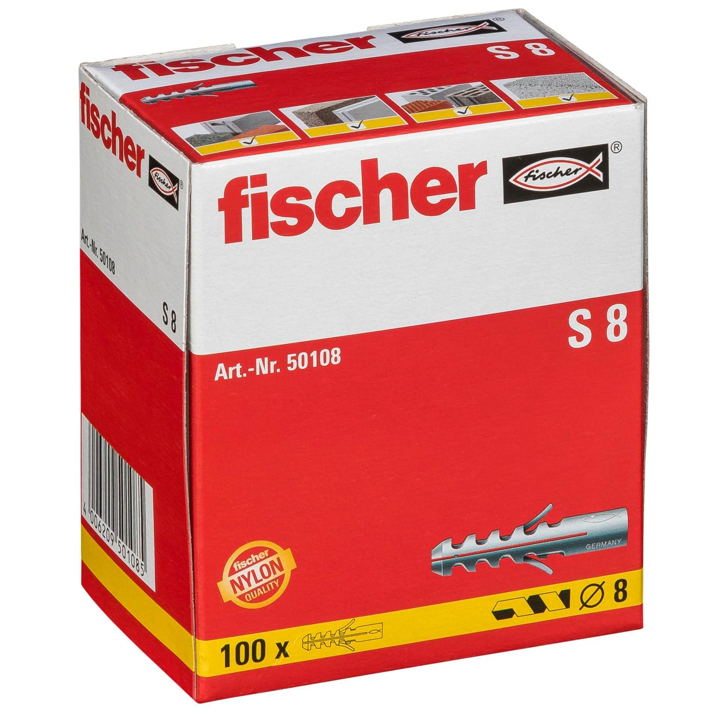 Fischer plug S 8 100 pcs.