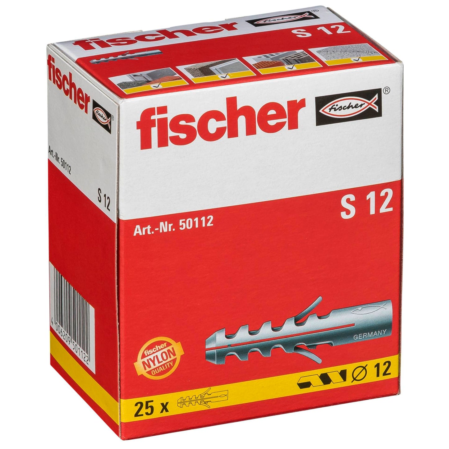 Fischer plug S 12 25 pcs.