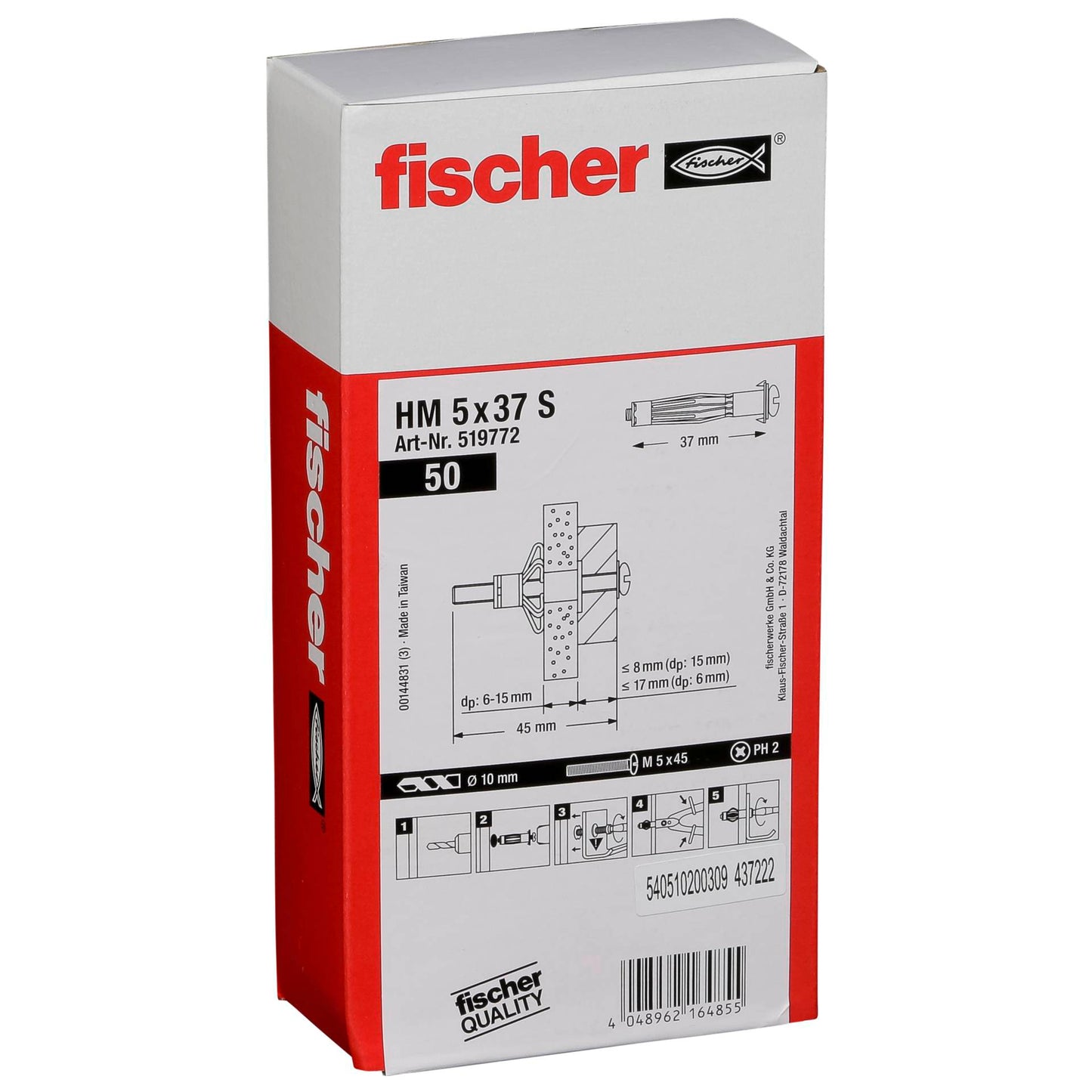 Fischer Metal Cavity Fixing HM 5x37 S 50 pcs.