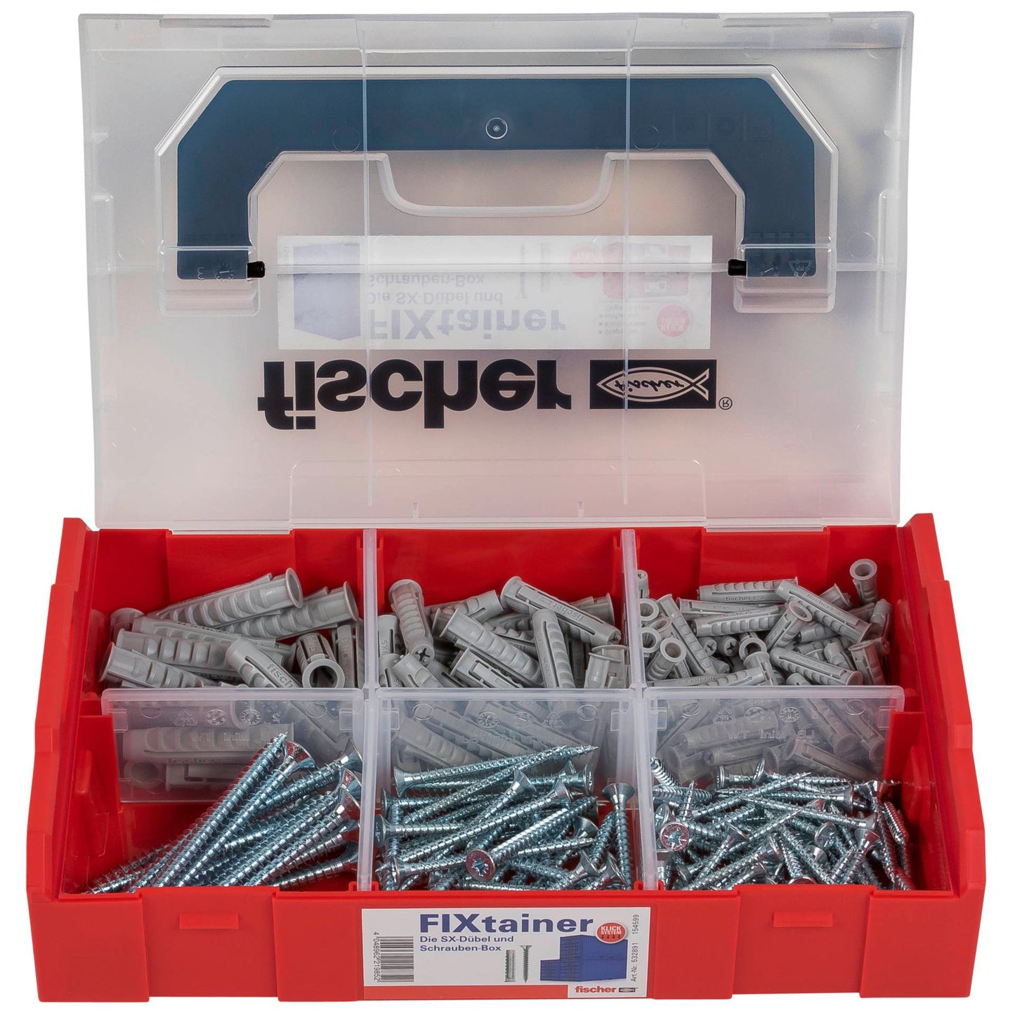 Fischer FIXtainer - SX Plugs & Screws Box (210)
