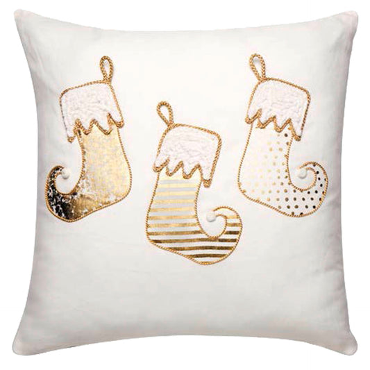 L´Oca Nera padded cushion with Christmas socks 45x45 cm