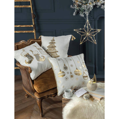 L´Oca Nera padded cushion with Christmas socks 45x45 cm